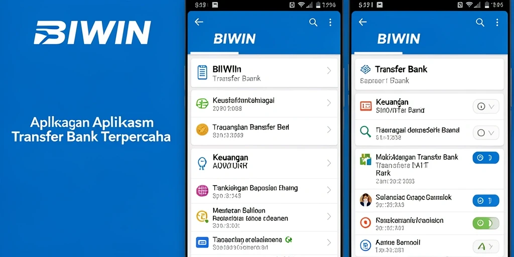 Antarmuka aplikasi BIWIN yang memudahkan pengguna dalam transfer bank.