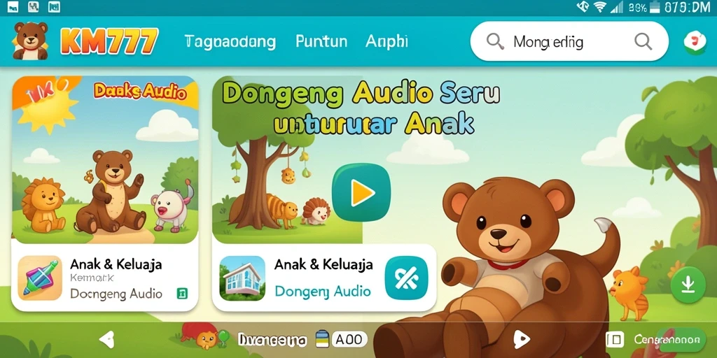 Antarmuka KM777 yang ceria dan mudah digunakan untuk anak-anak.