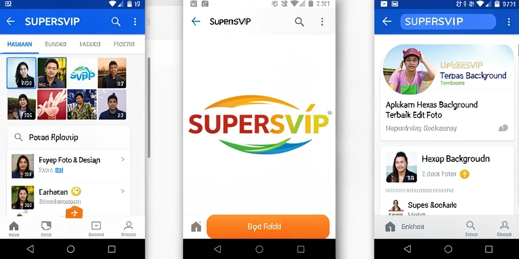Tampilan antarmuka aplikasi SUPERSVIP saat menghapus background gambar.